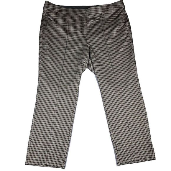 Lane Bryant Pants - Lane Bryant Womens Ponte Pants 26 Black‎ Tan Pull On Straight Stretch Mid-rise